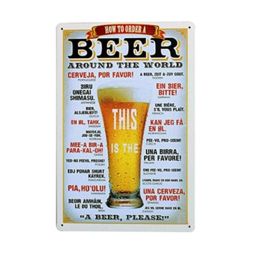 How to order a beer - metalen bord