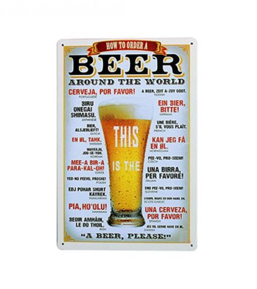How to order a beer - metalen bord
