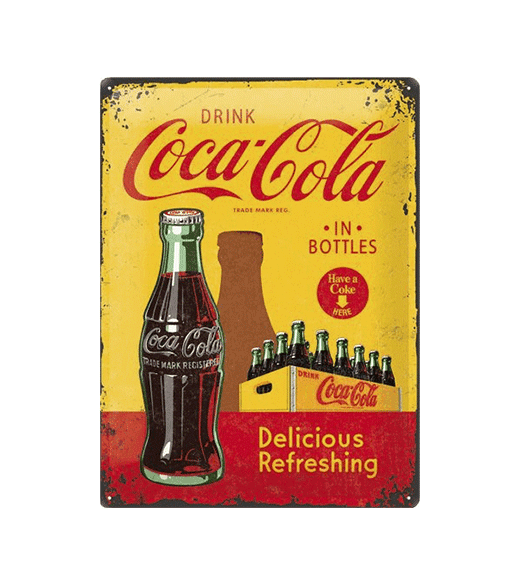 Coca Cola Refreshing 1930 metalen bord