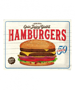 Epic Juicy Giant Hamburgers - metalen bord