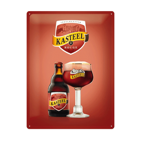 Kasteel rouge bier - metalen bord