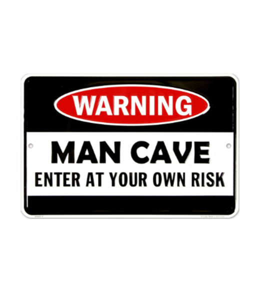 Mancave Enter at your own risk metalen bord
