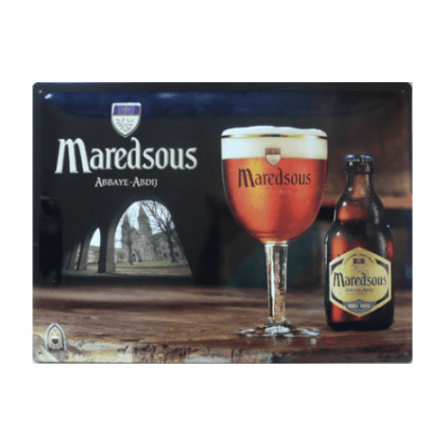 Maredsous bier - metalen bord