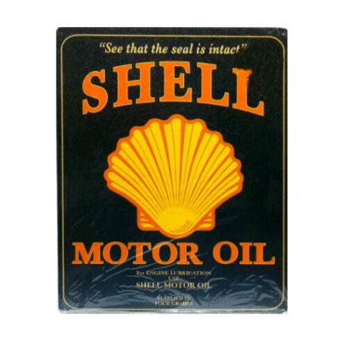 Shell logo - metalen bord