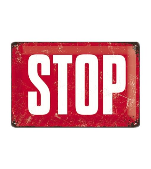 Stop - metalen bord
