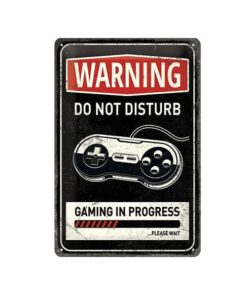 Warning gaming - metalen bord