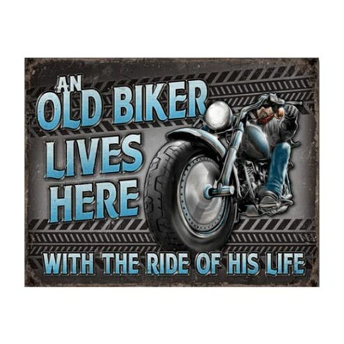 Biker - metalen bord