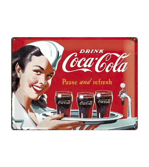 een beetje antwoord Reparatie mogelijk Coca Cola pause and refresh - metalen bord 