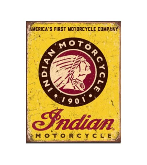 Indian motorcycle 1901 - metalen bord