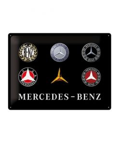 Mercedes benz logo evolutie - metalen bord