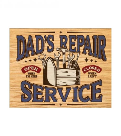 Dad's repair shop - metalen bord