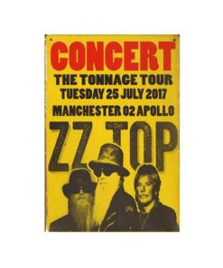ZZ TOP tonnage tour - metalen bord