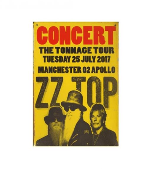 ZZ TOP tonnage tour - metalen bord