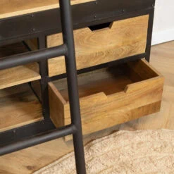 Boekenkast Industrieel mangohout Ladder Big zwart