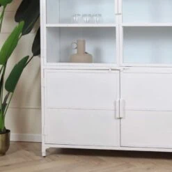 Buffetkast industrieel Trevor wit 140cm