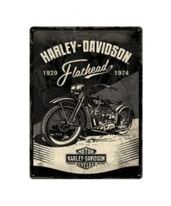 Harley Davidson 1929 - 1974 Flathead - metalen bord