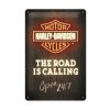 Harley Davidson the road is calling - metalen bord