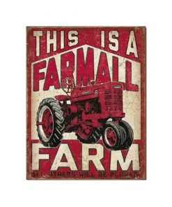 Een Farmall farm - metalen bord