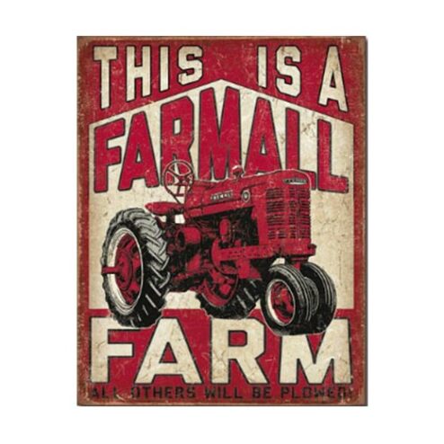 Een Farmall farm - metalen bord