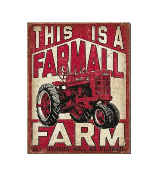 Een Farmall farm - metalen bord