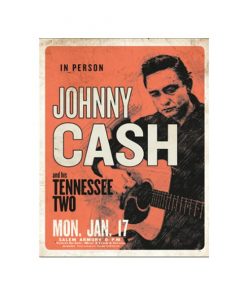Johnny Cash in person - metalen bord
