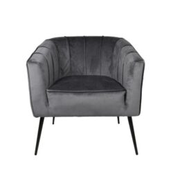 Velours fauteuil Klara donkergrijs