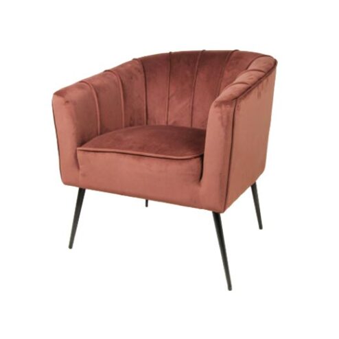 Velours fauteuil Klara rose