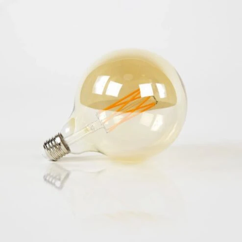 Kooldraad LED E27 lichtbron bol - Amberkleur, 12,5cm