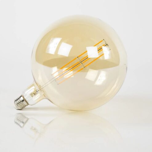 Kooldraad LED E27 lichtbron bol - Amberkleur, 20cm