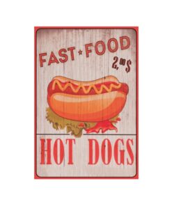 Fast food, Hot dogs - metalen bord