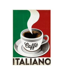 Italiaanse koffie - metalen bord