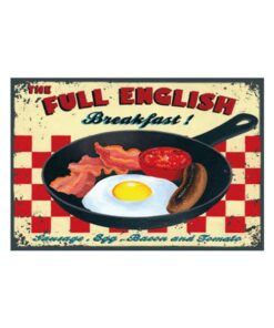 The full English breakfast - metalen bord