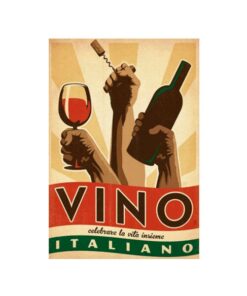 Italiaanse wijn, vino - metalen bord