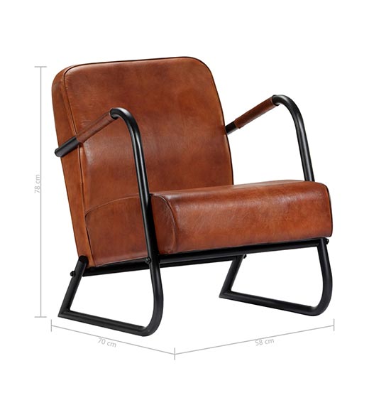 Verbazingwekkend Miami fauteuil bruin leer | EM-38