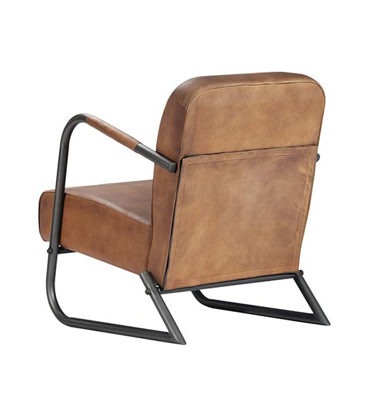 Miami fauteuil lichtbruin leer