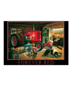 Tractor forever red - metalen bord