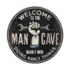 Welcome to the Mancave - metalen bord
