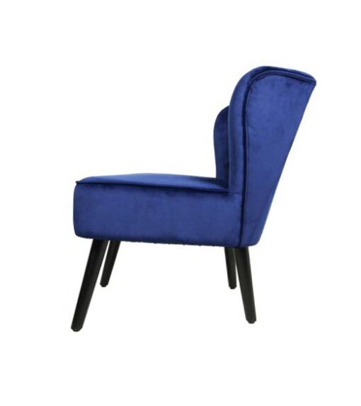 Hadid velours fauteuil blauw