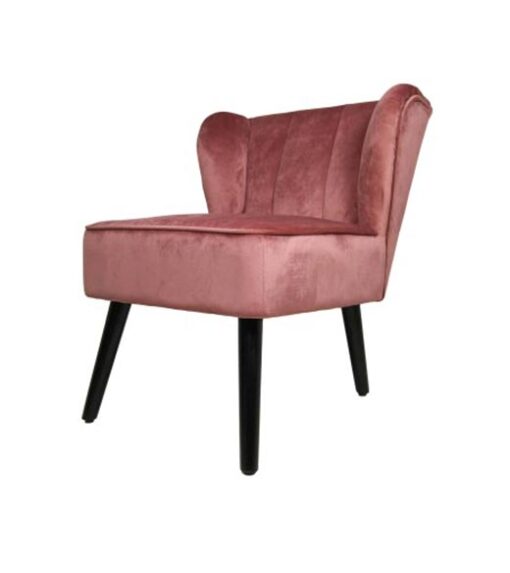 Hadid velours fauteuil roze