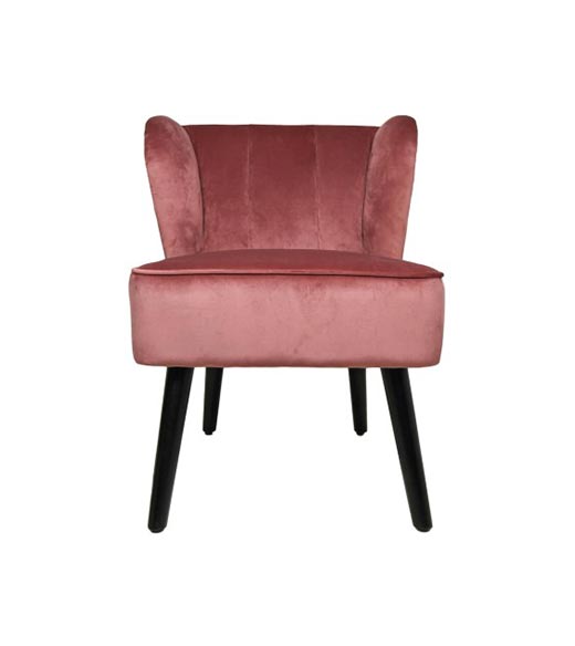 velours fauteuil roze