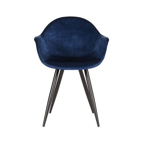 Shanna velours stoel blauw