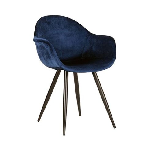 Shanna velours stoel blauw