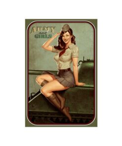 Army and girls - metalen bord