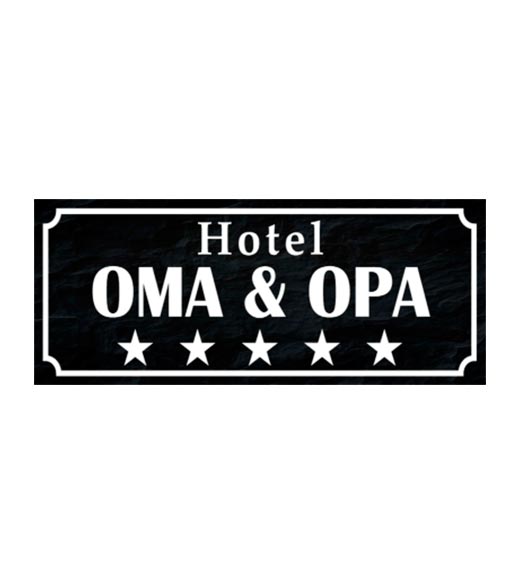 Hotel Oma Opa Metalen Bord