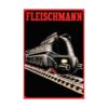 Zwarte Fleischmann trein - metalen bord