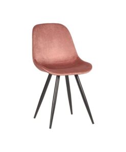 Calvijn velvet eetkamerstoel roze