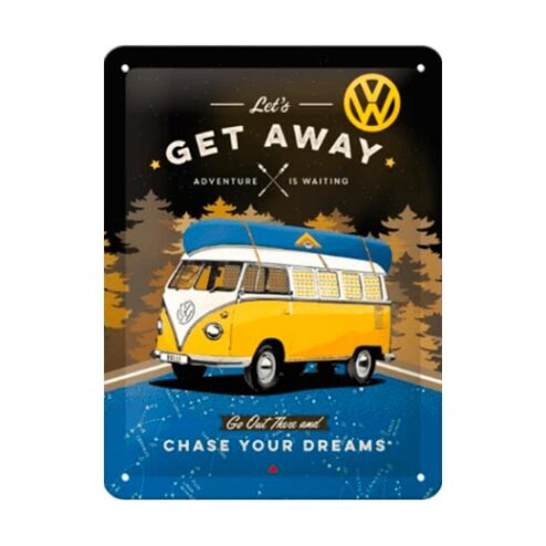 Let's get away volkswagen - metalen bord