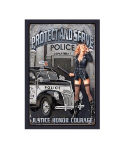 Justice honor courage - metalen bord