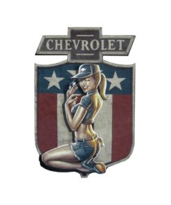 Chevrolet girl - metalen bord