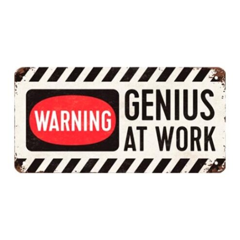 Genius at work 10cm x 20cm - metalen bord